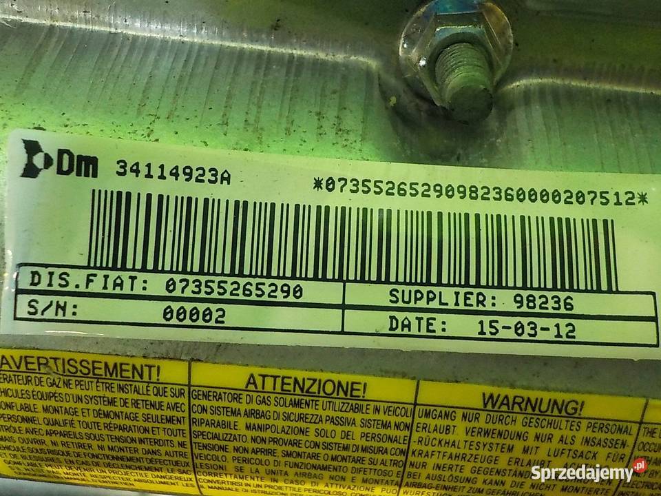 PEUGEOT BIPPER 13 HDI 12r VAN AIRBAG poduszka Wyposażenie wnętrza Suków