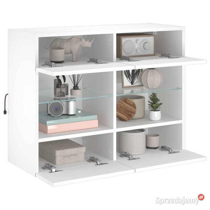 Ścienna szafka TV z LED biała 785x30x605 Warszawa
