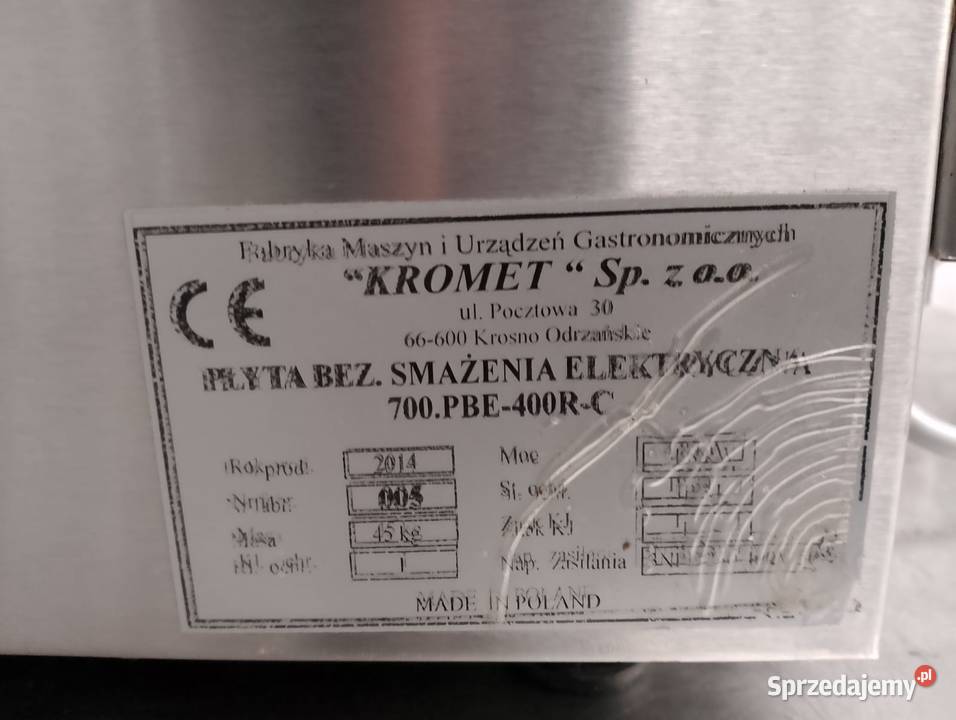Płyta grillowa elektryczna ryflowana Kromet