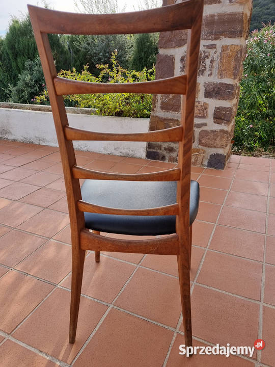 Krzesła teak Roche Bobois 4 sztuki lata 60 XX wieku