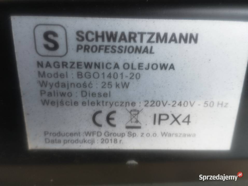Nagrzewnica olejowa Schwartzmann
