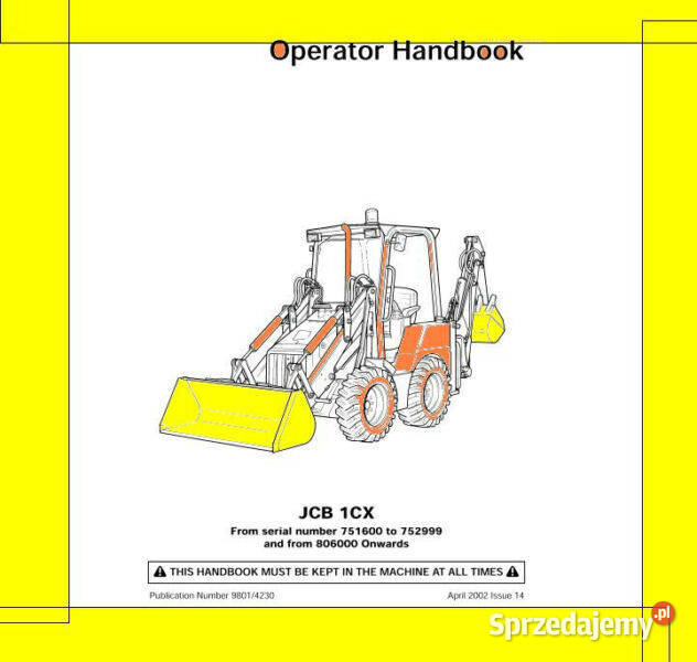 JCB 1cx instrukcja obsługi wysyłka sprzedam
