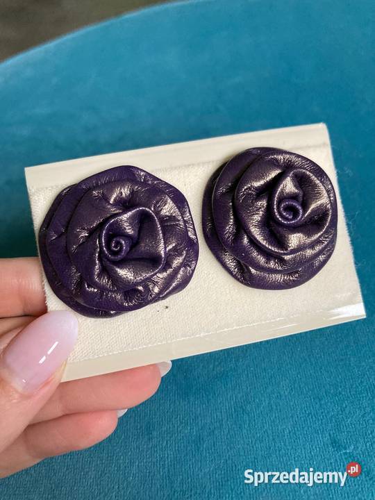 Nowe fioletowe klipsy do butów róże USA vintage
