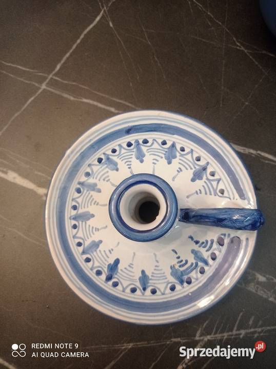 Świecznik odcienie błękitu Ceramika i szkło Szczecin