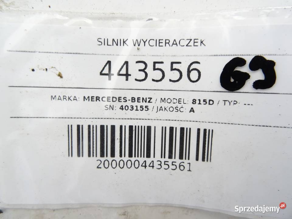 SILNIK WYCIERACZEK MERCEDES N 403155 NAPĘD