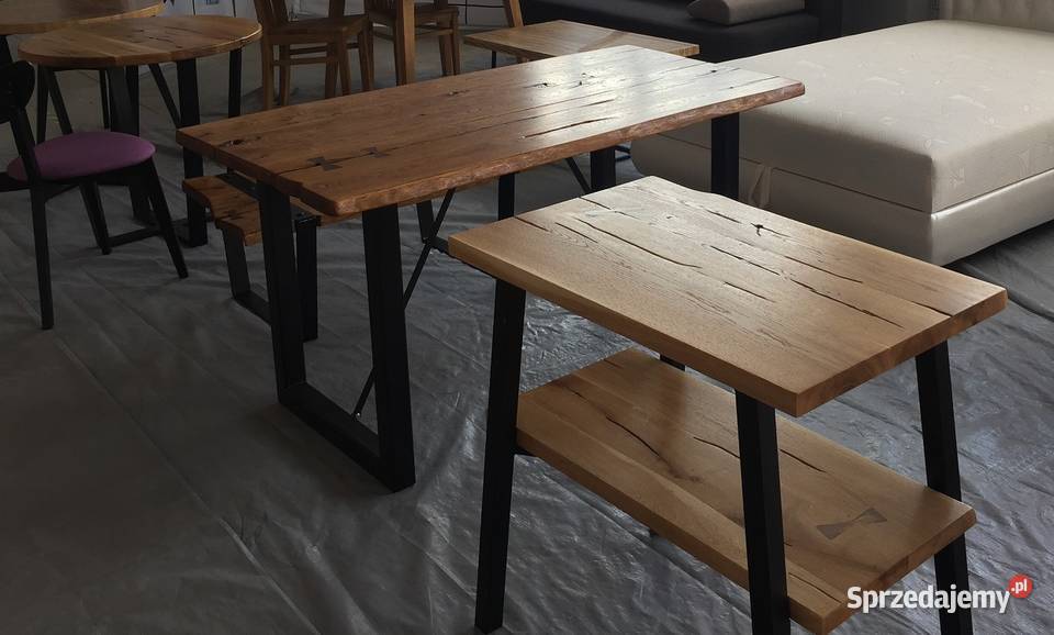Stelaż pod umywalkę dąb lity loft design Toruń