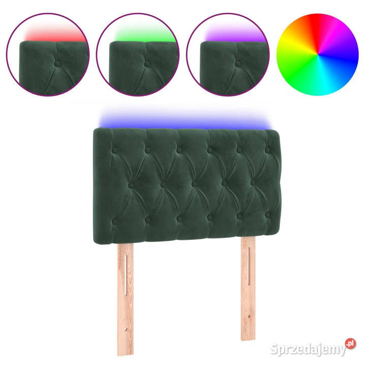 Zagłówek do łóżka z LED ciemnozielony 80x7x7888 Warszawa