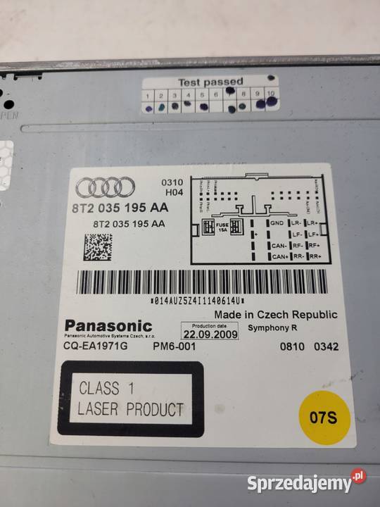 RADIO ZMIENIARKA CD AUDI A4 B8 A5 Q5 8T2035195AA Przystajń