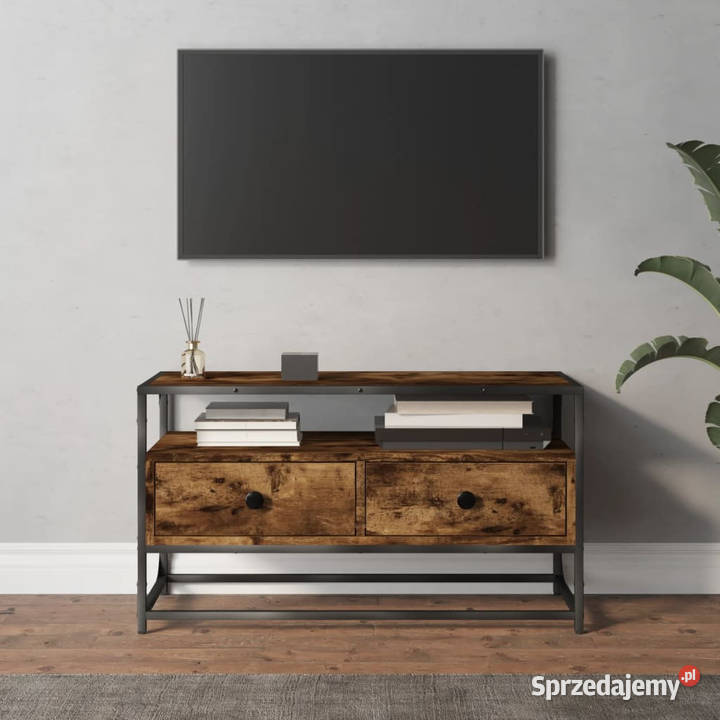 Szafka pod TV przydymiony dąb 80x35x45 WM826312 Warszawa