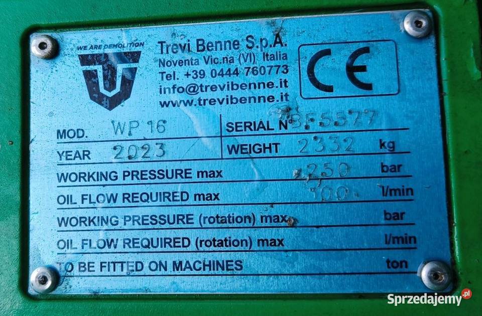 Zbierający Grzebień WP16 Trevi Benne Prace leśne Stargard