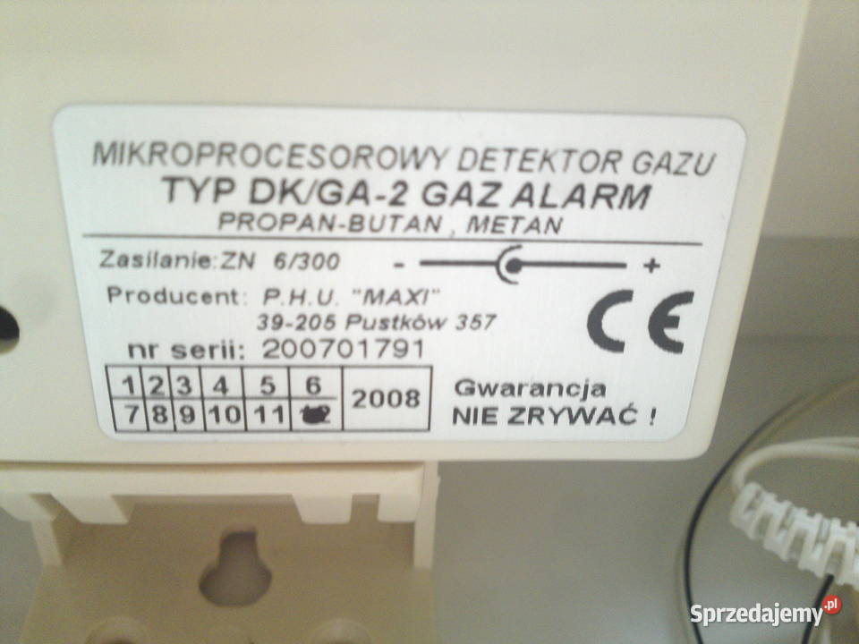 Czujnik gazu detektor typ DKGA2 gaz propanbutan Instalacje