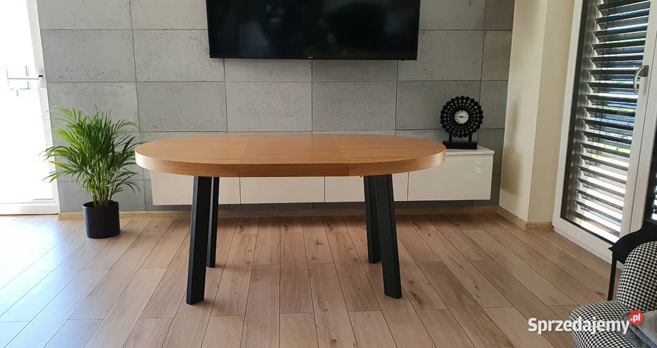 Nowoczesny stół dębowy okrągły rozkładany Loft 4 Krosno sprzedam