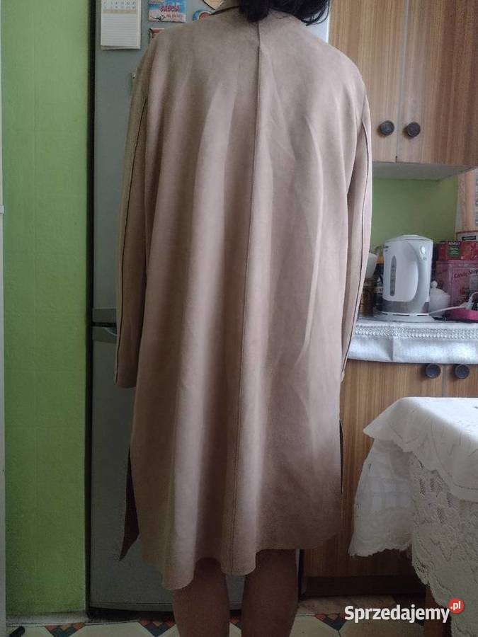42XL Brązowy płaszcz zamszopodobny z Londynu Kraków