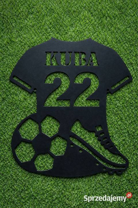 Dekoracja Ścienna Koszulka Piłkarska Imienna czarny Warszawa