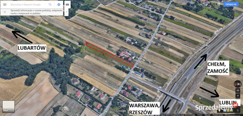 Działka rolnobudowlana Łagiewniki Kolonia 43ar lubelskie Lublin