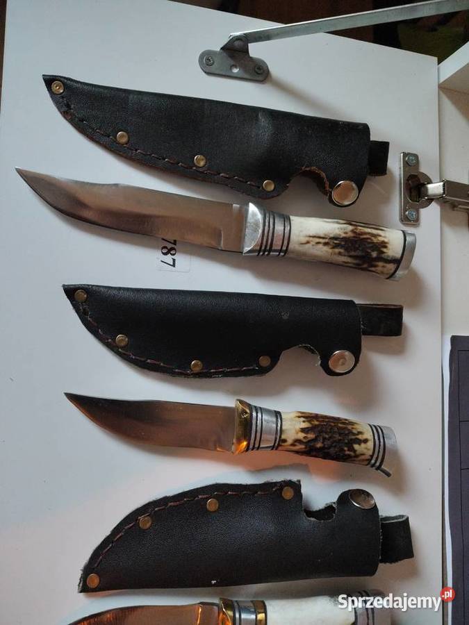 Noże myśliwskie rękojeść z porozy Rękodzieło Rzędowice
