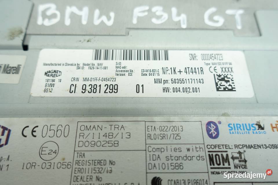 BMW GT F34 RADIOODTWARZACZ nawigacja NAVI radio lubelskie Rudka