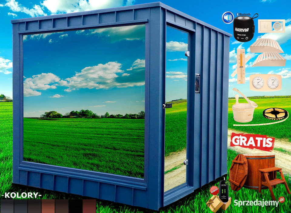 SAUNA ogrodowa KWADRATOWA Domek 230x230 OKNO Ogród Nowy Targ
