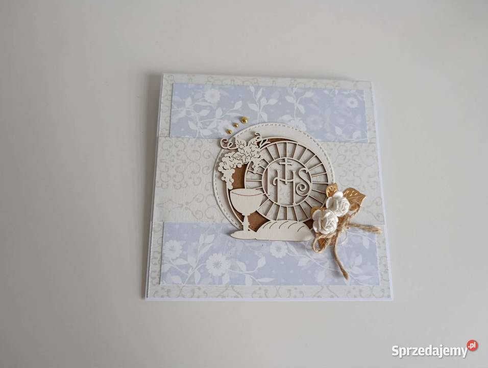 Kartka ręcznie robiona Pierwsza Komunia Święta łódzkie Łódź