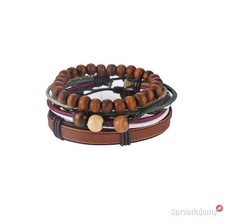 107 Zestaw nowych bransoletek męskich drewniane Szczecin