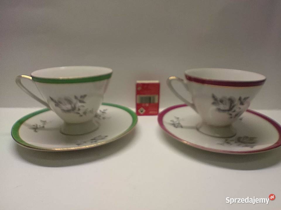 Śląska porcelana zestaw kawa dwojga Wałbrzych Porcelana i szkło wielkopolskie Gniezno