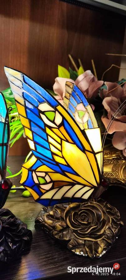 Lampki nocne witrażowe motyle Łódź