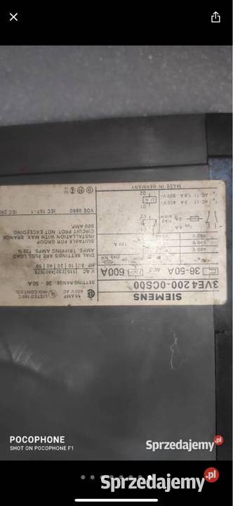 Wyłącznik SIEMENS 3VE4 2000CS00 3650 A sprzedam