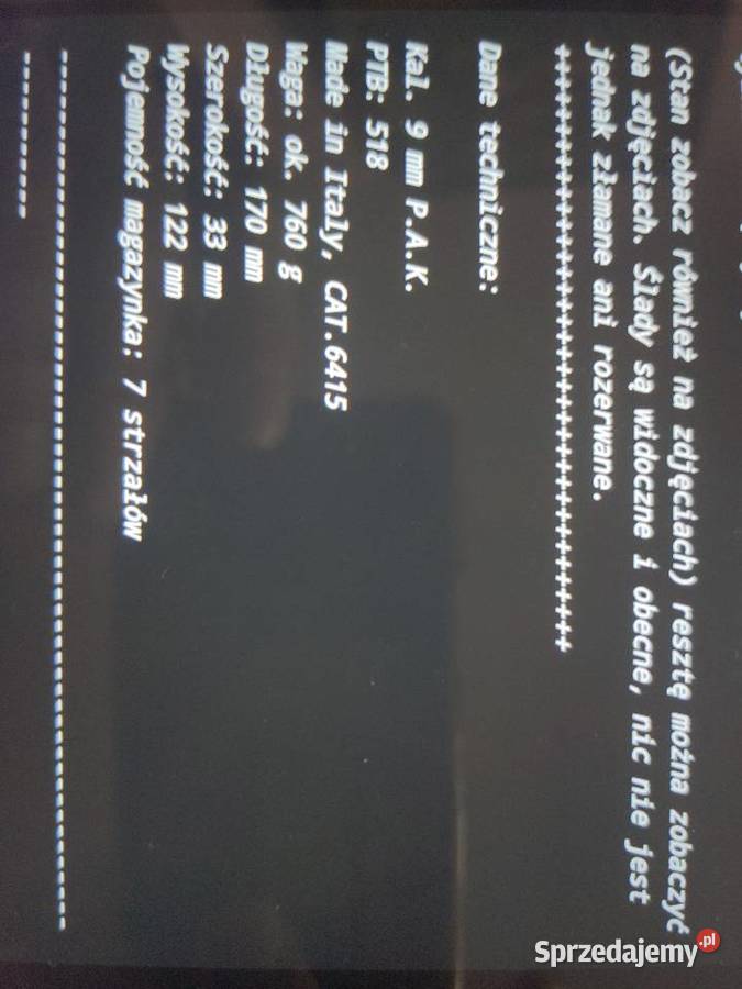 Pistolet gazowy Valtro Mod98Civil