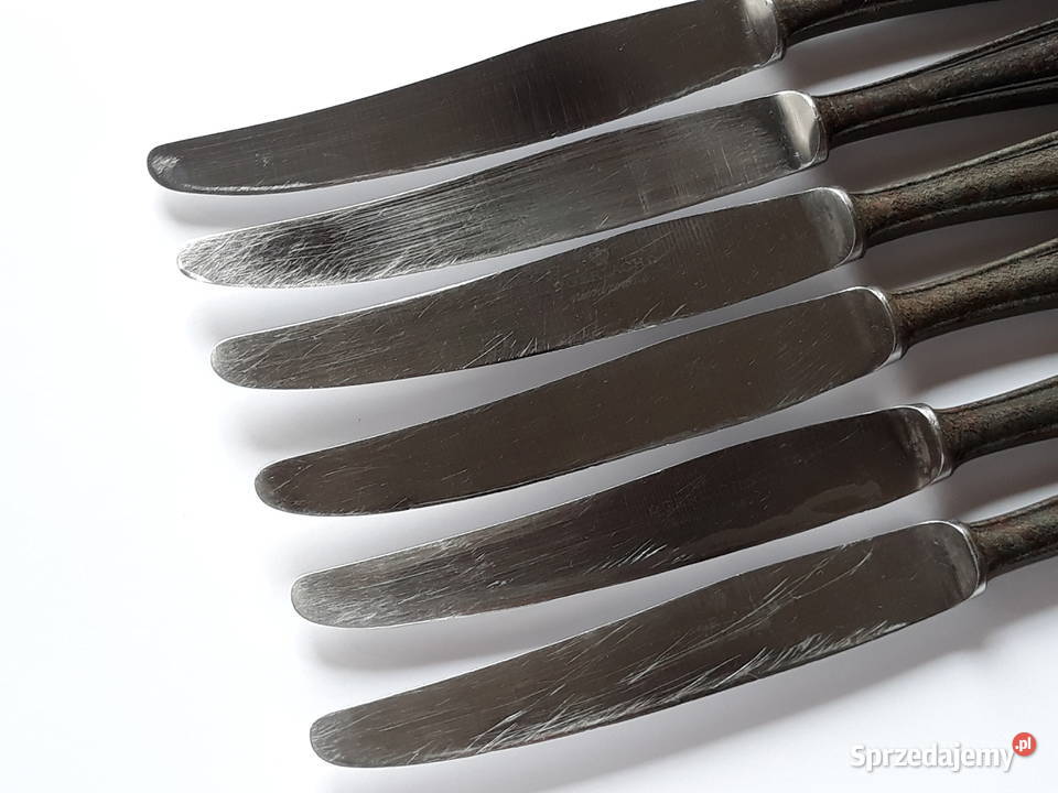 Noże obiadowe 2 BAKELIT Gerlach sztućce PRL Sztućce Dąbrowa Górnicza