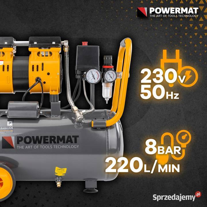 KOMPRESOR BEZOLEJOWY 24L SPRĘŻARKA 8 BAR 220lmin