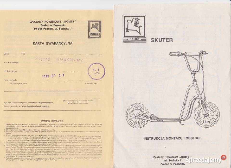 ROMET HULAJNOGA mazowieckie Warszawa sprzedam