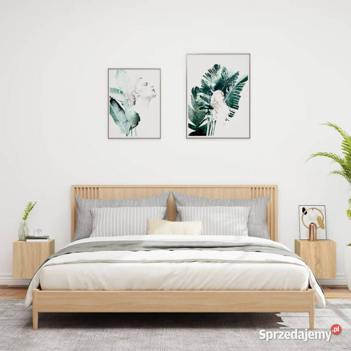 Ścienne szafki TV z LED 2 dąb sonoma 305x35x30 Warszawa
