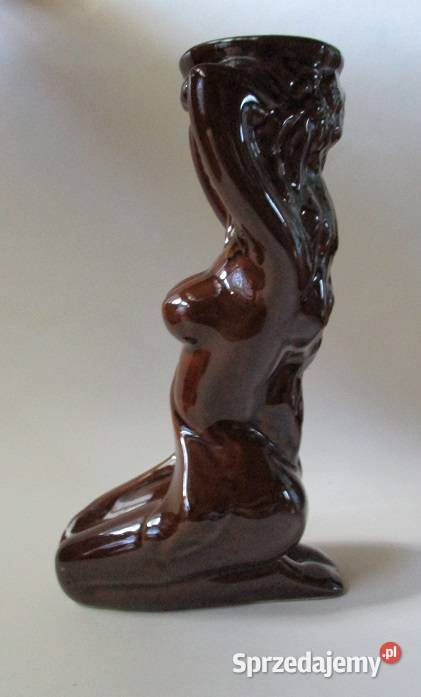 Wazon figurka kobiety ceramiczny szkliwiony Pozostałe łódzkie Łódź