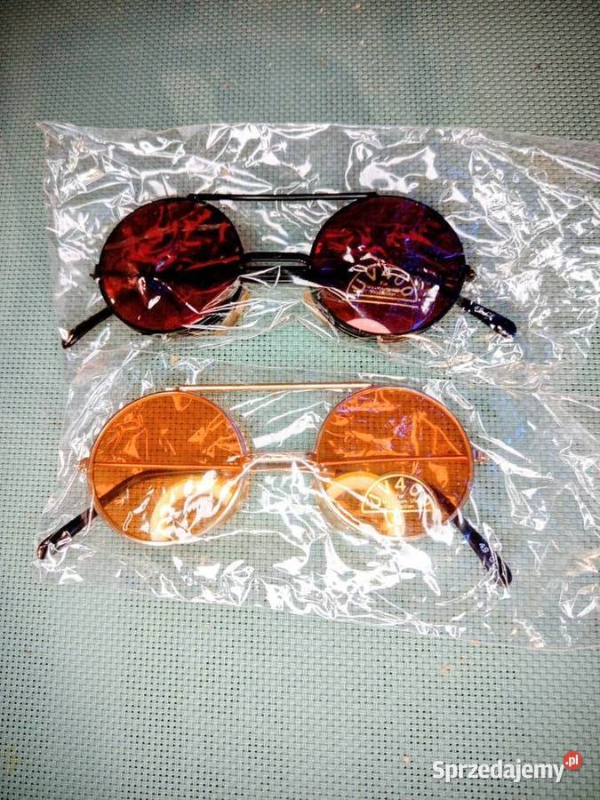 Okrągłe OKULARY PRZECIWSŁONECZNE Lenonki UV400 z Okulary Moda i Styl mazowieckie Warszawa