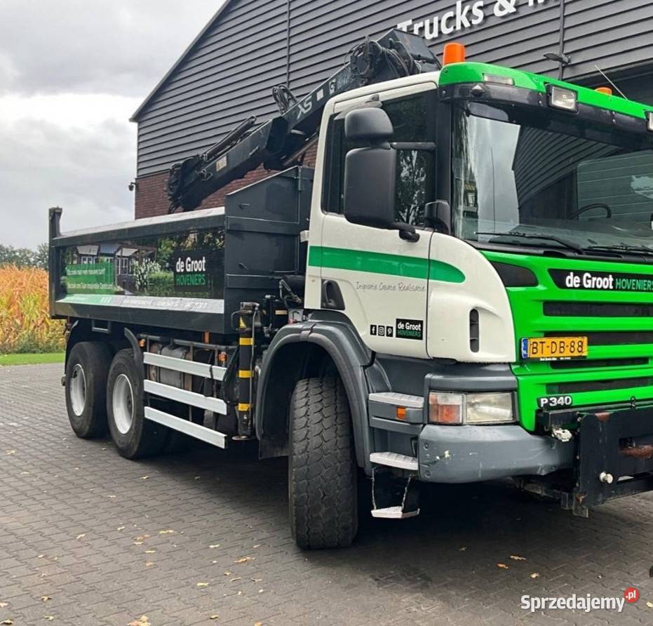 Uzywana wywrotka 6x6 bordmatic z dzwigiem Scania mazowieckie Warszawa