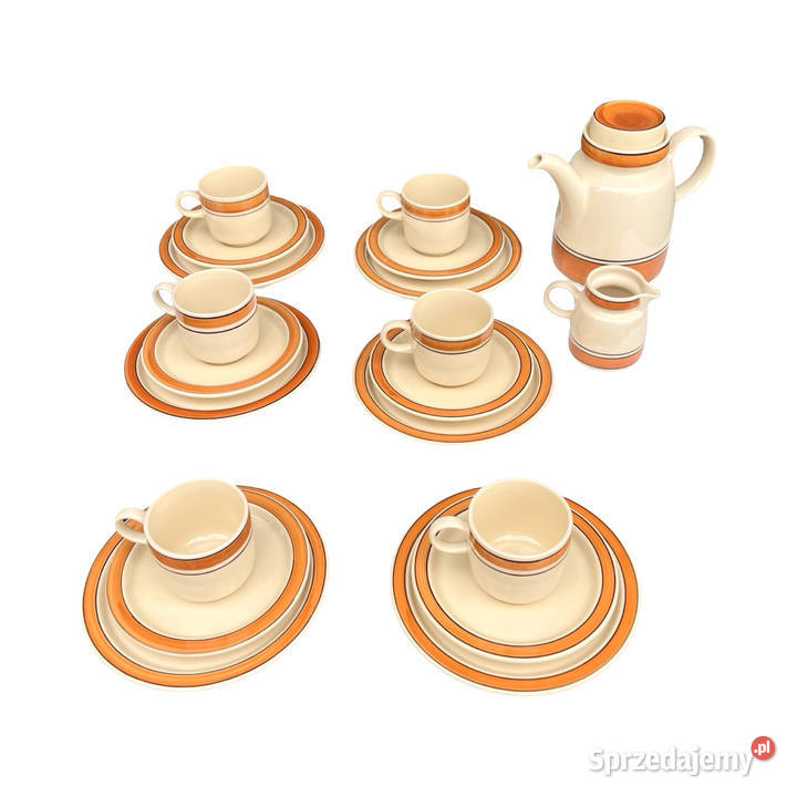 Serwis do kawy 6 osób Melitta Niemcy lata 70 wielokolorowy mazowieckie Warszawa sprzedam