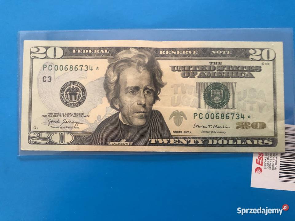 Banknot 20 dolarowy ciekawy numer i gwiazdka Szczecin