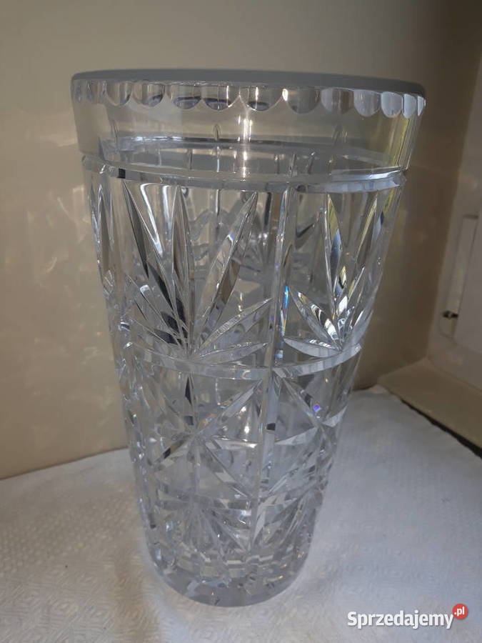 duży wysoki kryształowy wazon ciężki kryształ pomorskie Gdańsk