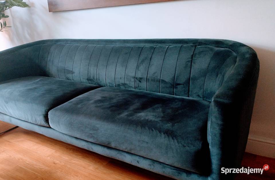 Bardzo elegancka 3-osobowa kanapa, sofa TURPI, szary welur
