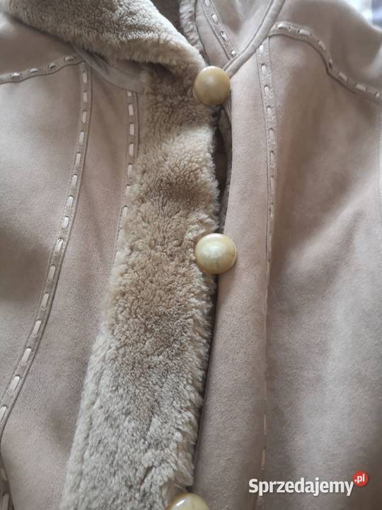 ALLEGRIA kożuch damski naturalny kaptur jasny Rozmiar 38(M) Warszawa