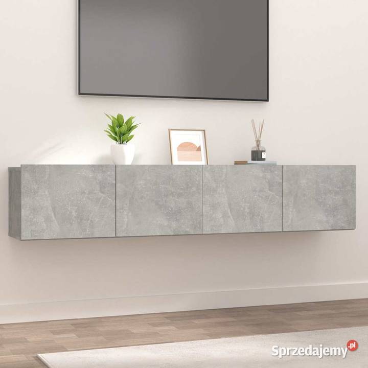 vidaXL Ścienne szafki TV 2 szarość betonu mazowieckie Warszawa