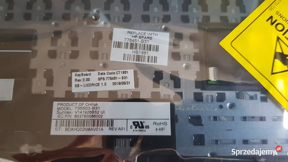 HP EliteBook 820 G1G2 Klawiatura oryginalna sprzedam