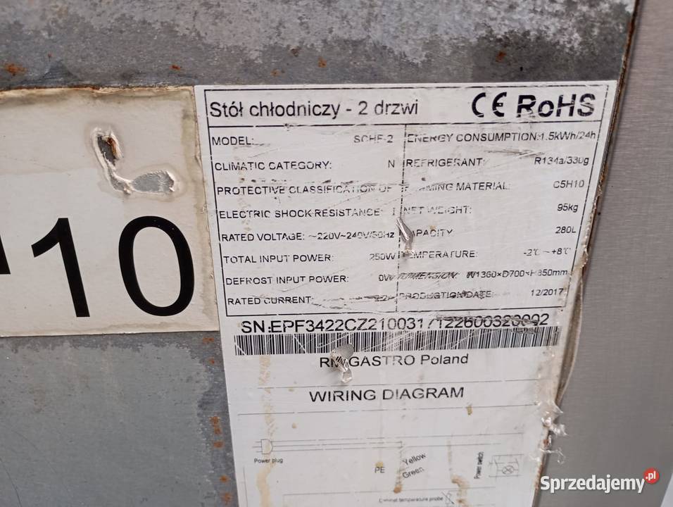 Stół chłodniczy 2drzwiowy RM Gastro SCH2 dolnośląskie Wrocław