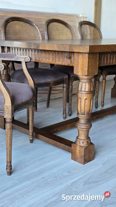 Stół dębowy rozkładany brąz ciemny orzech Łódź