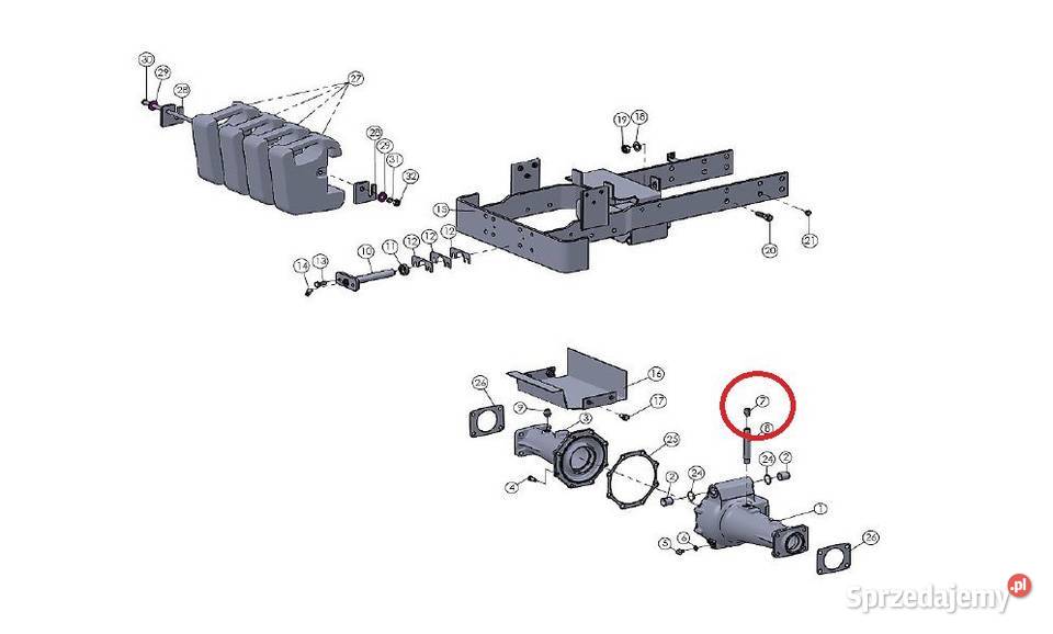 Korek odpowietrzający przedniej osi Mitsubishi Skrzynia biegów