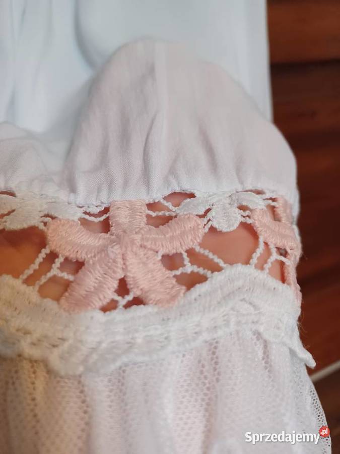 Bluzka biała ramiączka wiskoza rozmiar L stan sprzedam