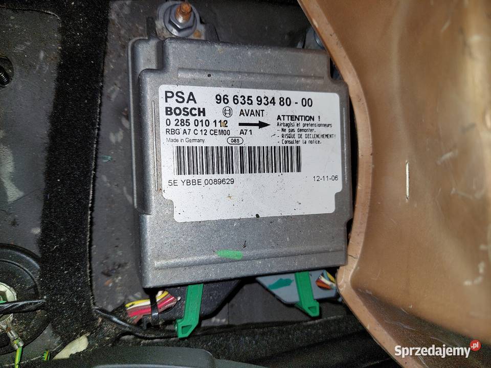 Sensor moduł poduszek AirBag Peugeot 207 Przyborów
