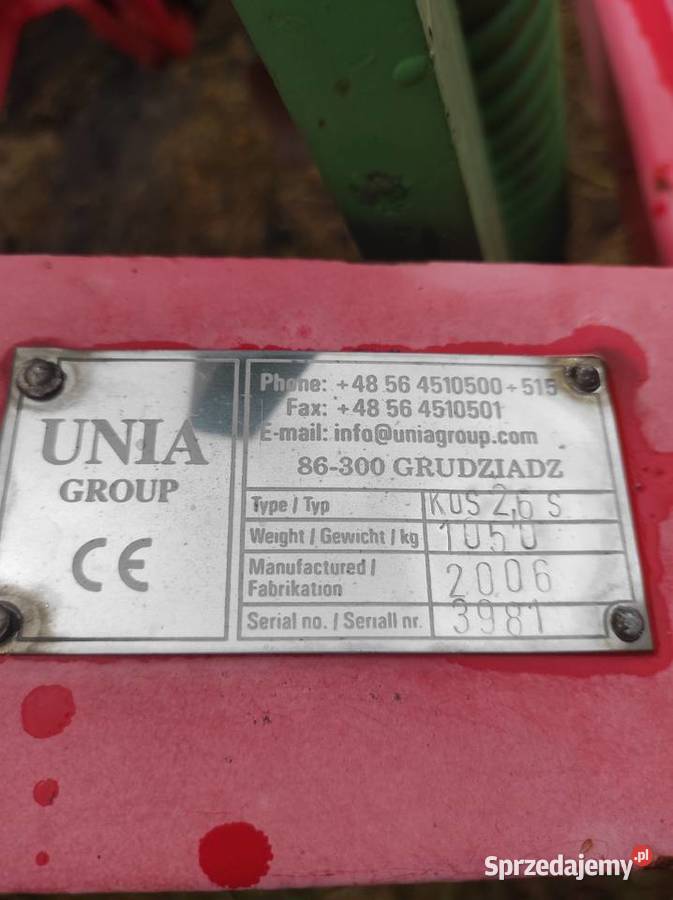 Agregat podorywkowy unia kos 26m z siewnikiem Kłodawa