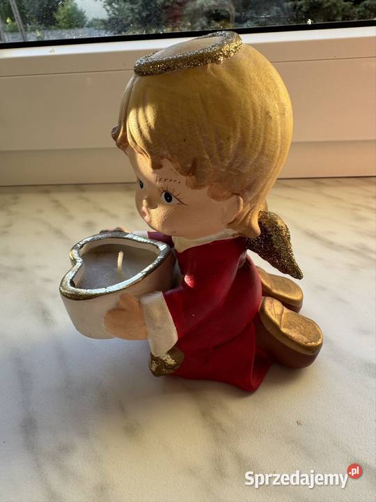 Aniołek świeca pamiątka PRL vintage lata 70te Częstochowa