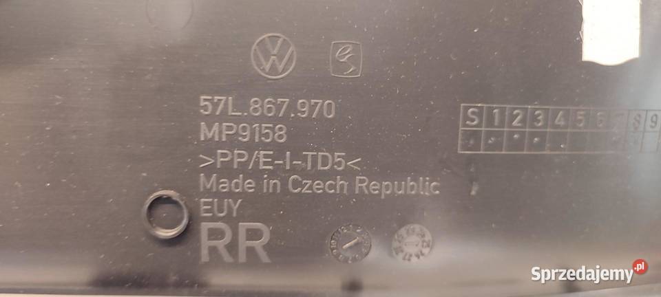 VW TAYRON BOCZEK DRZWI PRAWY TYŁ 57L867212Q